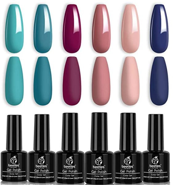 BEETLES Nail Gel Polish Set, Dusty Bouquet Collection 6 Pcs