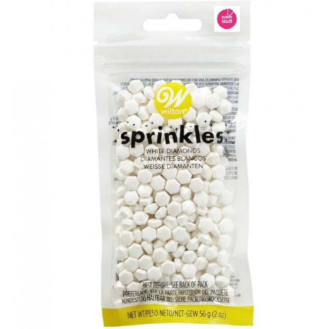 WILTON Baking Sprinkles Diamonds White 03-3080 2OZ 56G