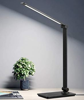 GENERIC Desk Lamp LED Dimmable 8W Black Aluminum Alloy