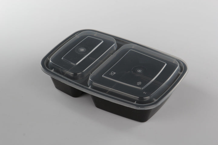 IDEAL Food Bowl Black with Lid LF-32 32OZ 2 Compartment