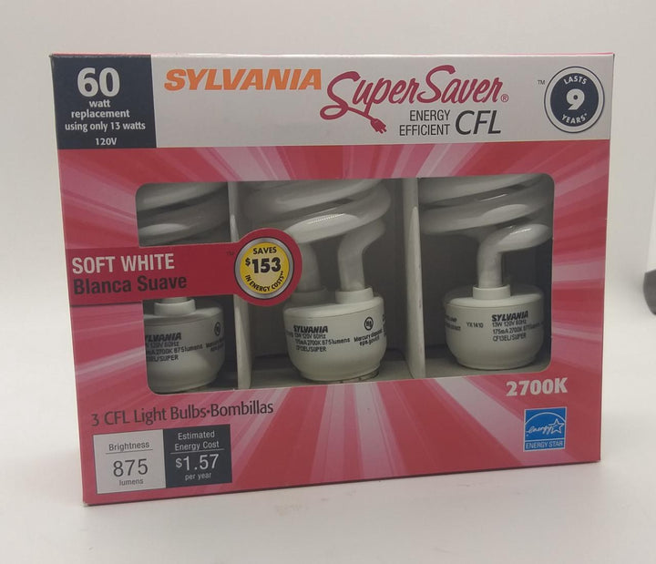 SYLVANIA Bulb Energy 13W 110V Cfl Soft White CF13EL Sold Each