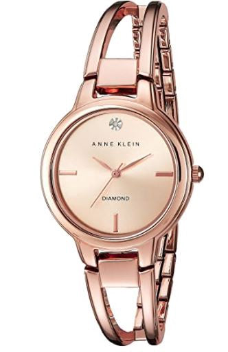 ANNE KLEIN Watch Women Genuine Diamond Dial Open Bangle 2626RGRG
