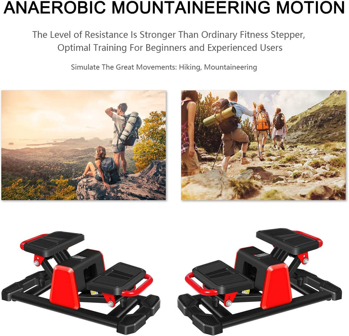 BEOUZO Exercise Machine Indoor Stairs, Women Men Portable Home Gym, Sport Mode Climbing V Mode
