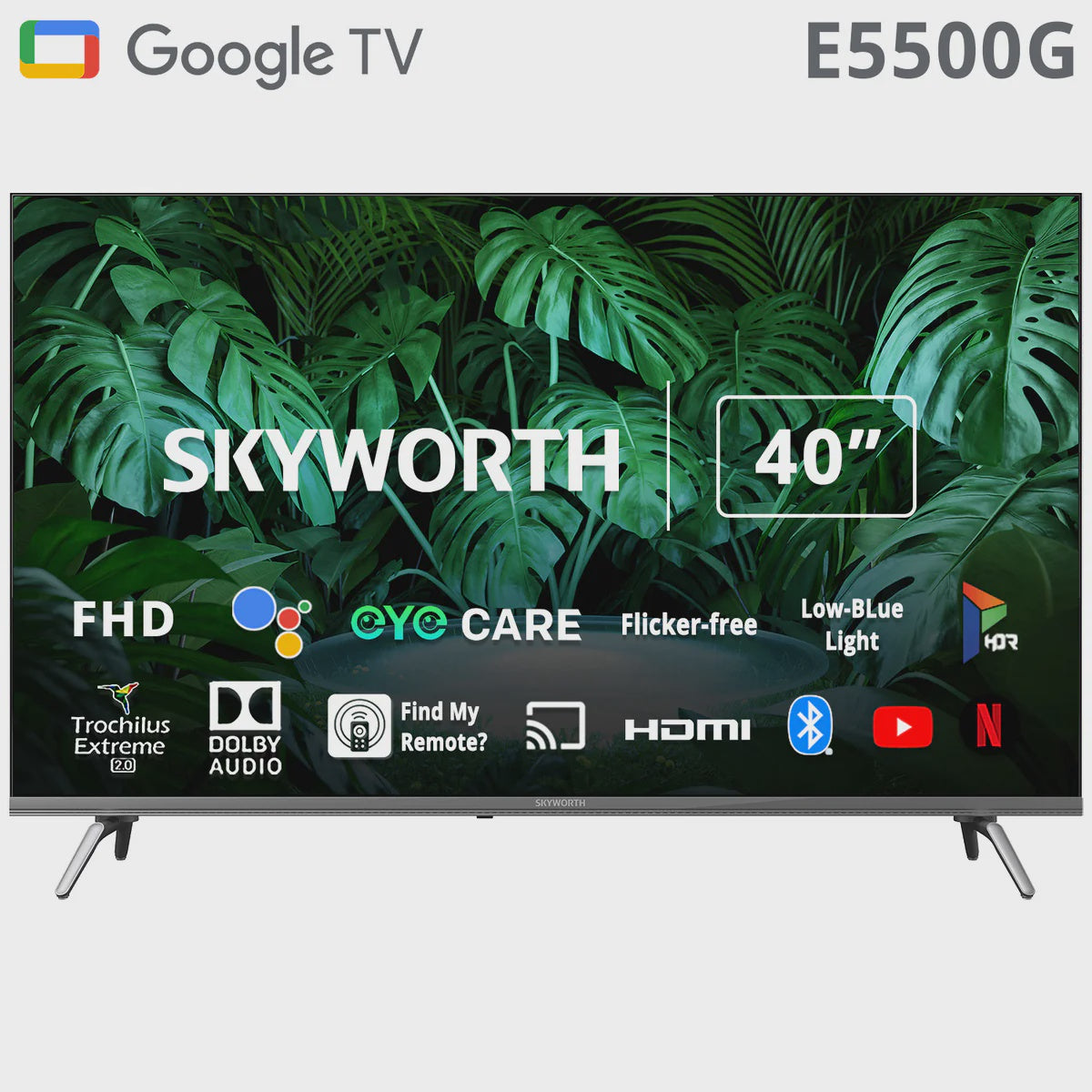 SKYWORTH Television 40" 40E55G Google TV Android Smart LED