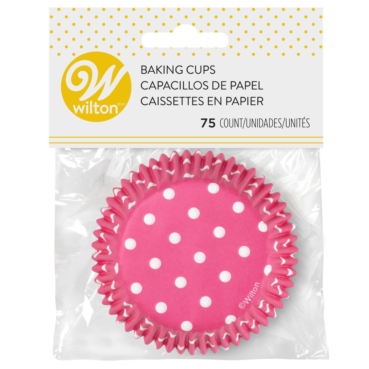 WILTON Baking Baking Cups 75PCS Pink Dots 415-0158