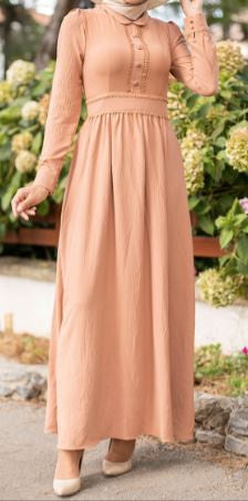 Dress Taupe Covered Button