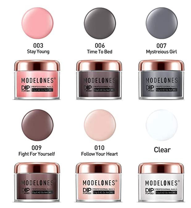 MODELONES Nail Dip Powder Kit Starter 6 Color Plain