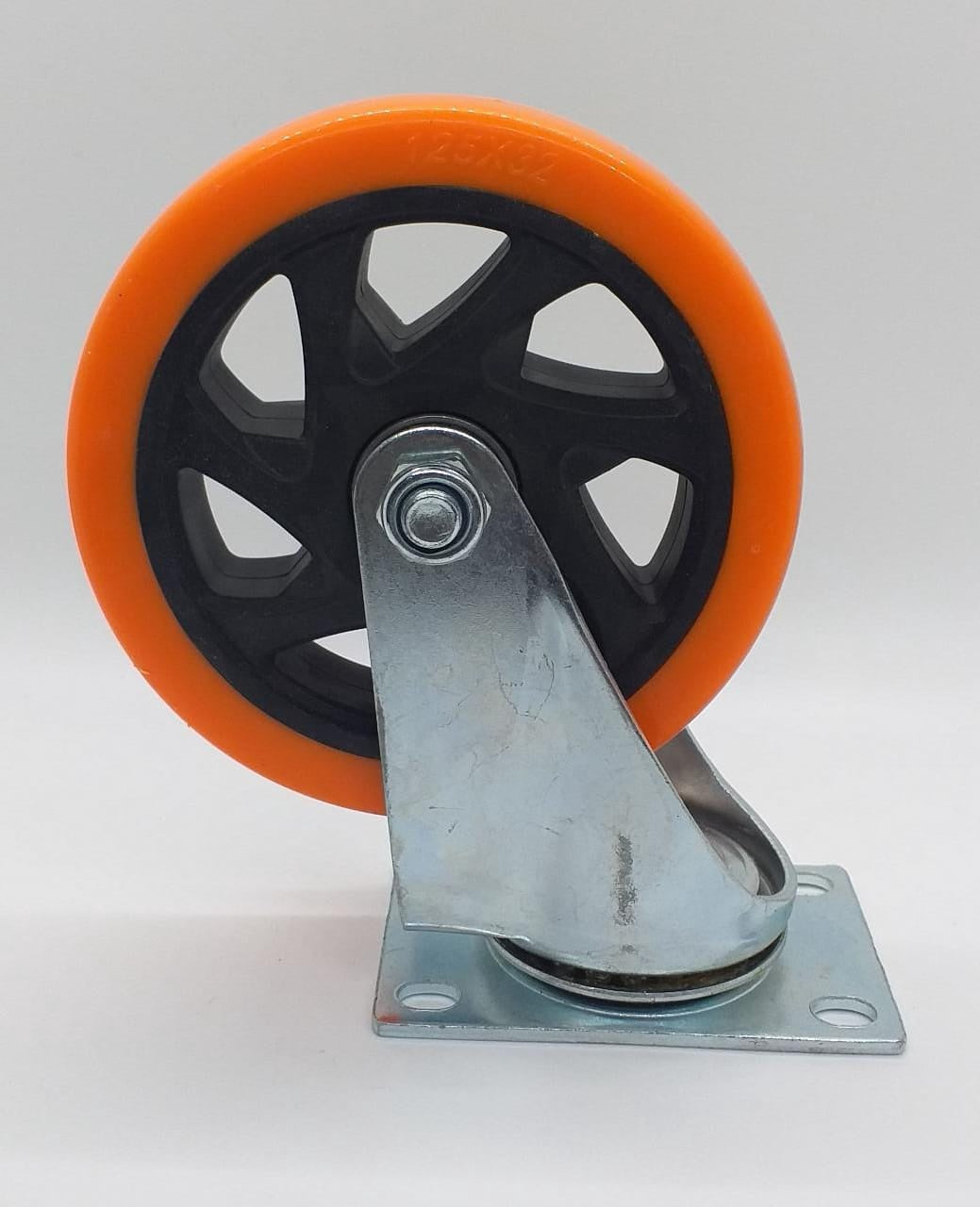 Wheel Coaster 5" Swivel Orange 125X32