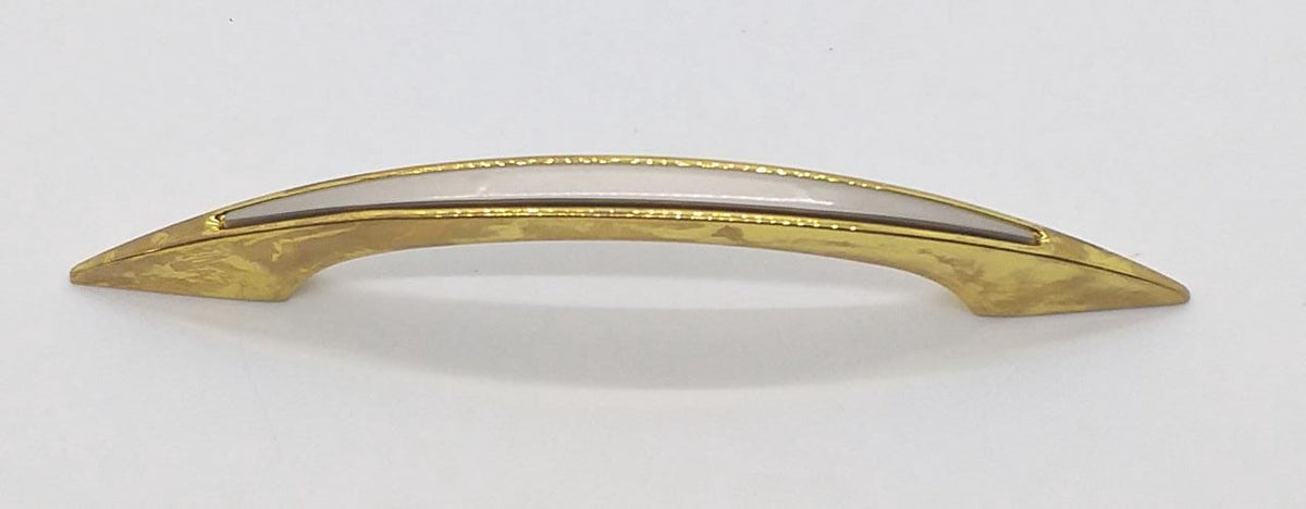 Draw Handle Curve Gold with Silver Top 6" #12