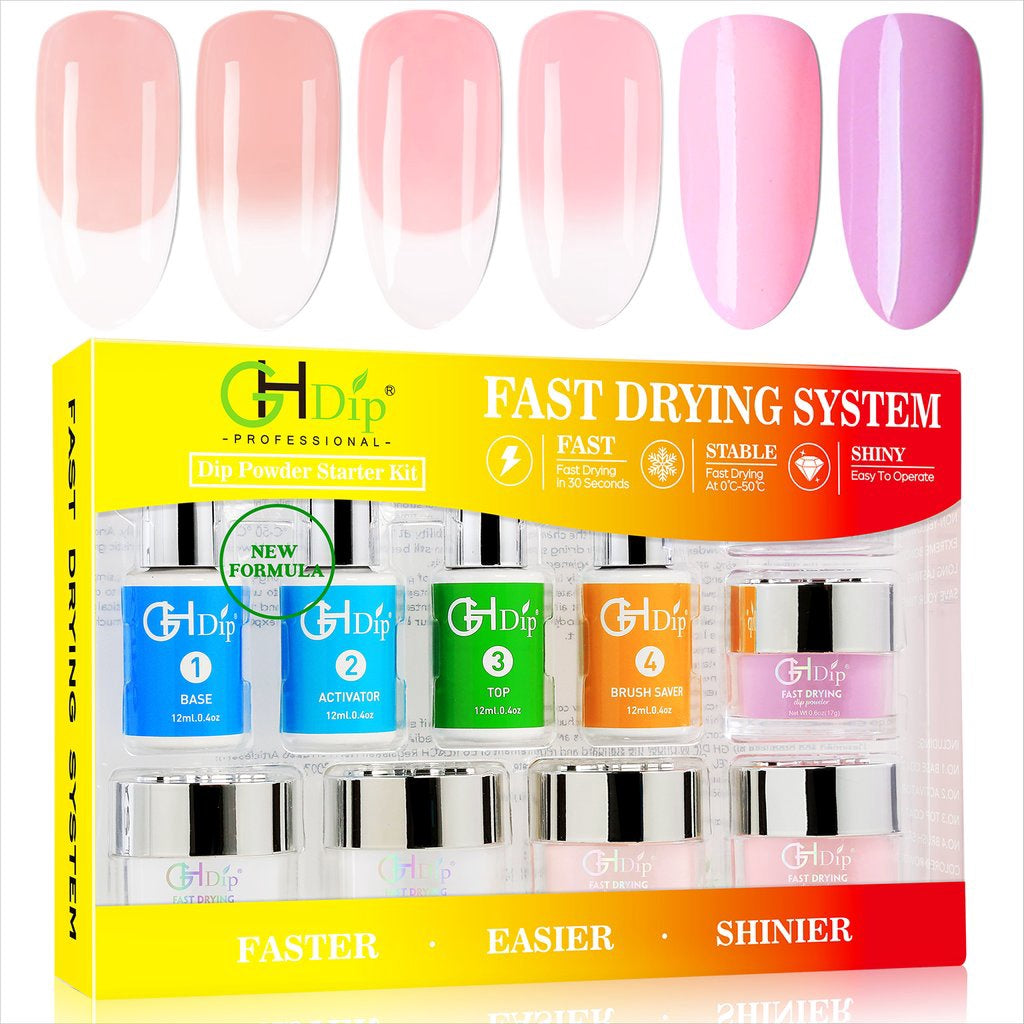 GHDIP Nails Dip Powder Nail Kit G641 (Pink&white French Nail Colors)