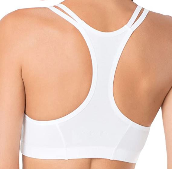 FRUIT OF THE LOOM Women Sports Bra Spaghetti Strap Cotton Pullover 3PACK RED/WHITE/BLACK