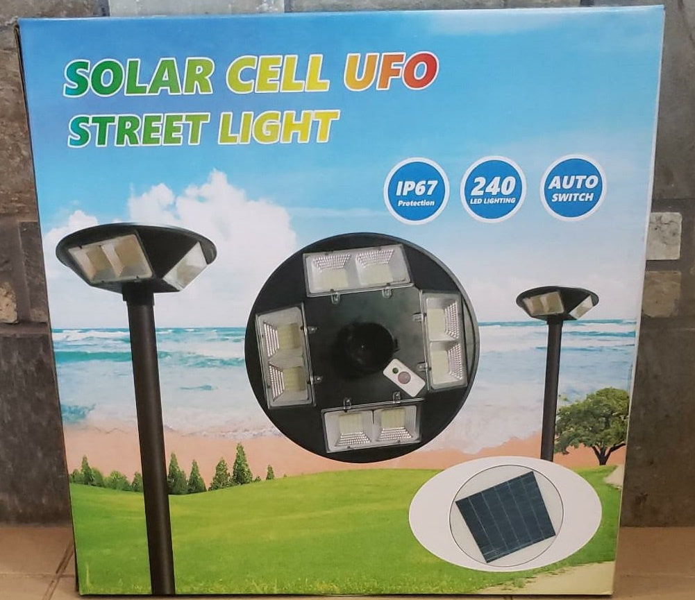 Solar Light 200W Ufo LED Without Pole Street 4-WAY BUILT-IN Panel