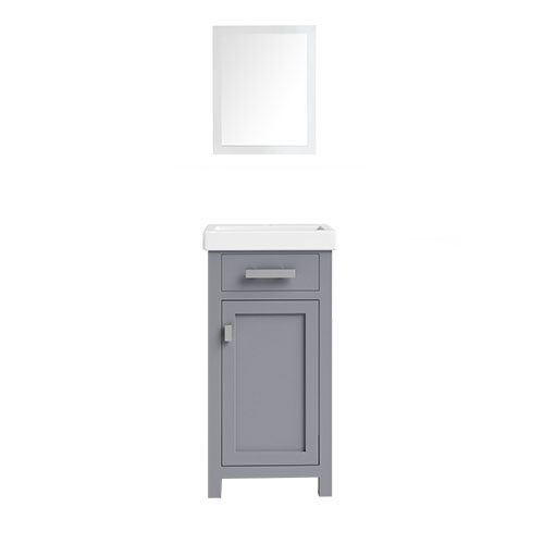 WOLLATON Bathroom Cabinet Grey with Mirror