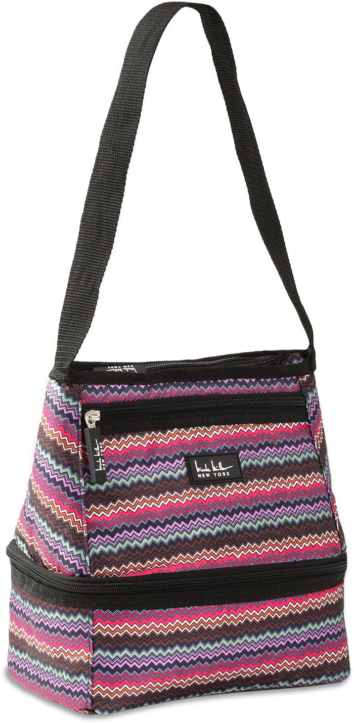 NICOLE MILLER Bag Insulated Lunch Cooler New York Alyssa Pink 10" Lunch Tote