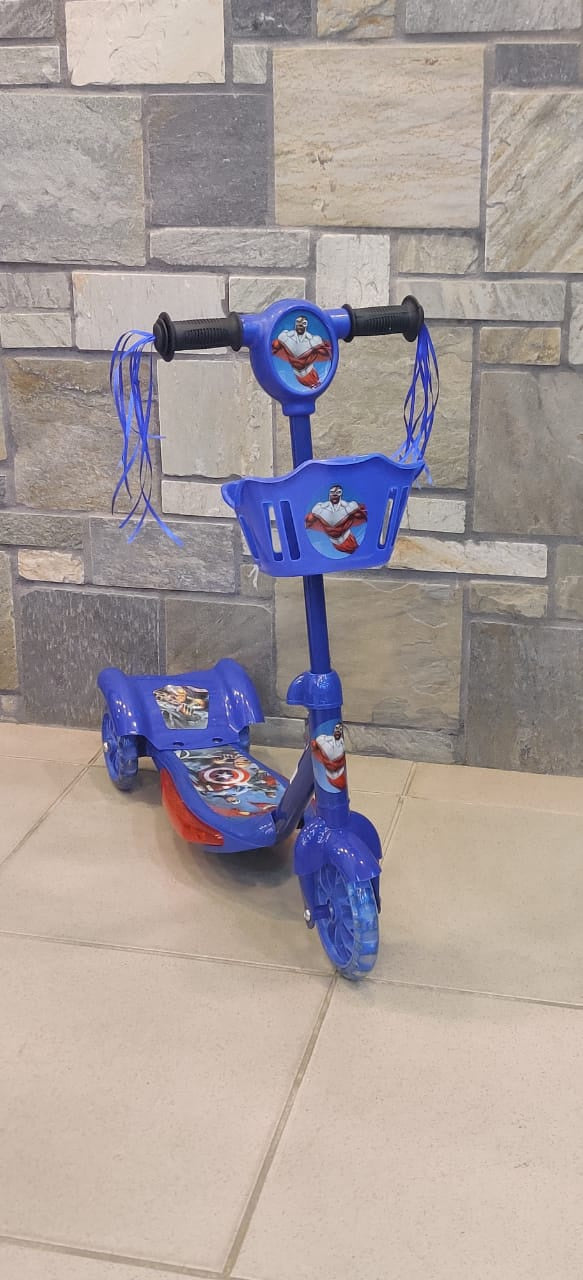 Kids Scooter 3 Wheel 1313 with Basket Characters