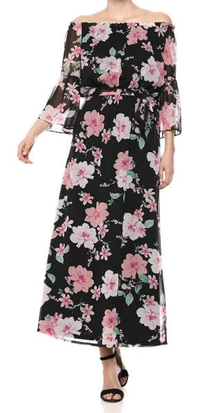 NINE WEST Dress Floral Multicolor Pink