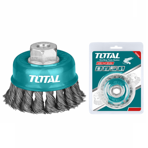 TOTAL Wire Brush Cup 4" UTAC32041 100MM Knot