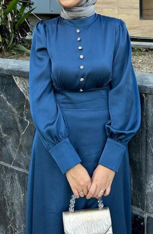 Dress Satin Navy / Pink