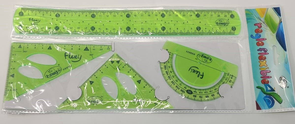HXWJ Stationery Ruler 4PCS Regle Flexible Set