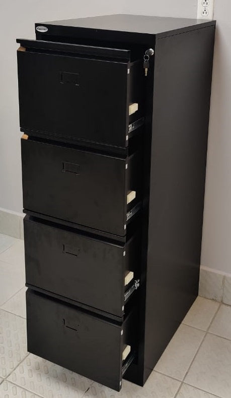 CENTRAL Office Cabinet Filing Vertical 4 Drawer 64013 Black