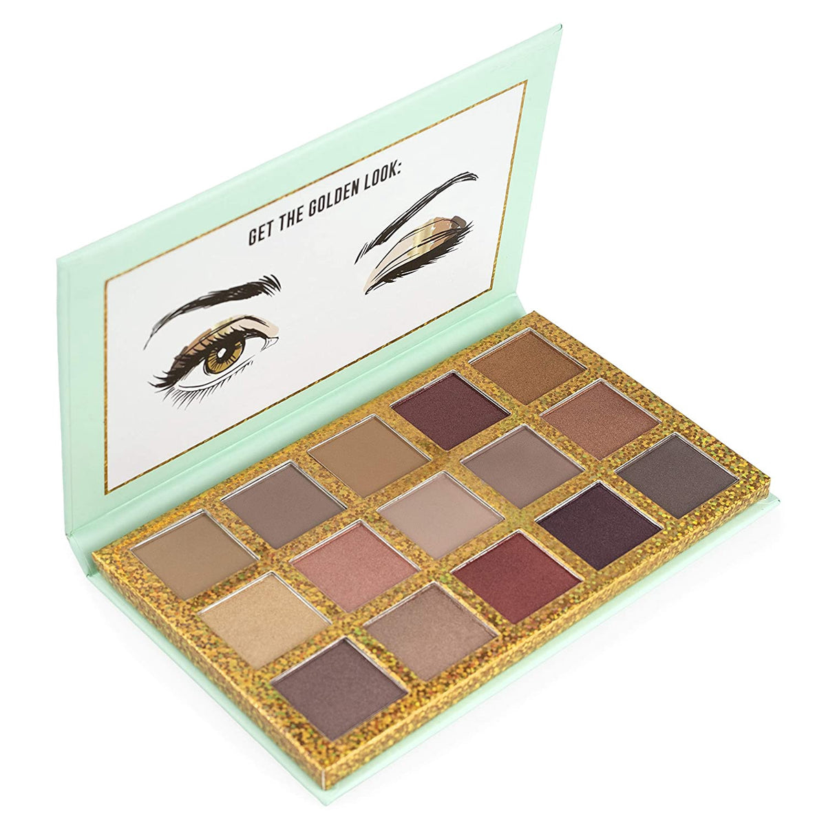 NICOLE MILLER Makeup Gold Digger Eye Shadow Palette 15 Gold Inspired Matte and Shimmery Eyeshadow Shades