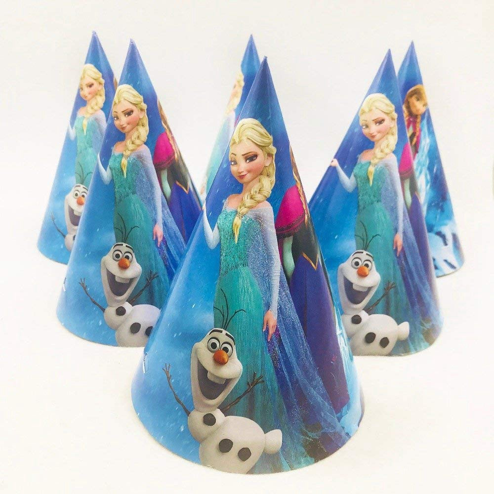 Party Hats Characters 6PCS Pack Paper Cone Type with String BI50