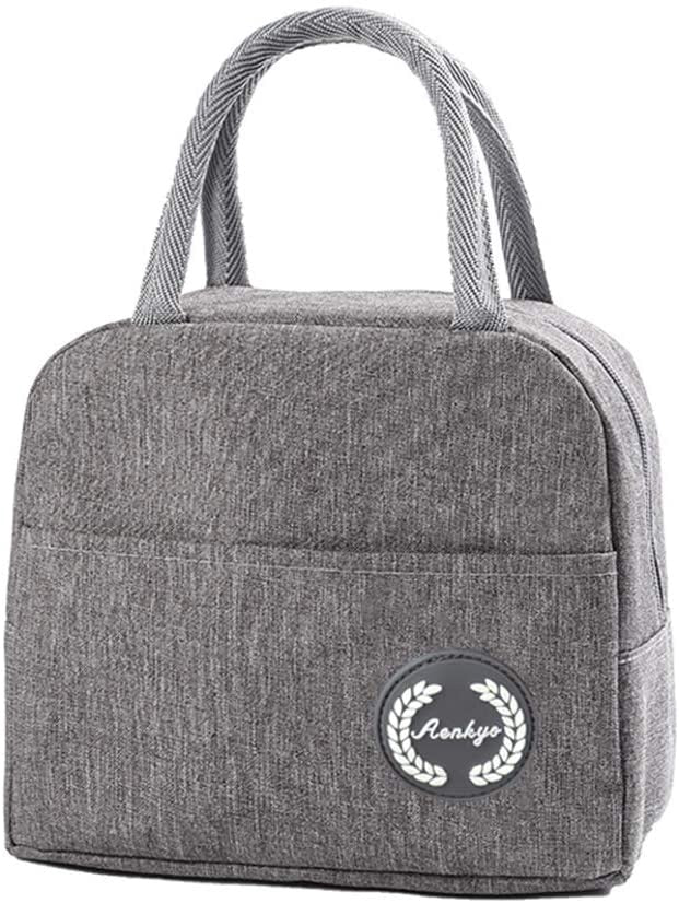 Bag Insulated Lunch Box Waterproof Lunch Tote Bag Durable Lunch Bags for Women Men Students College Work School Picnic Hiking Beach Fishing (Grey)