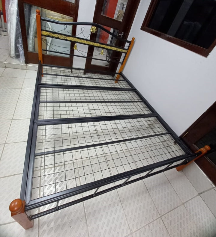 Bed Frame Queen Metal and Wood
