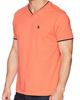 US POLO ASSN. Men T-SHIRT Us Polo Vneck Orange