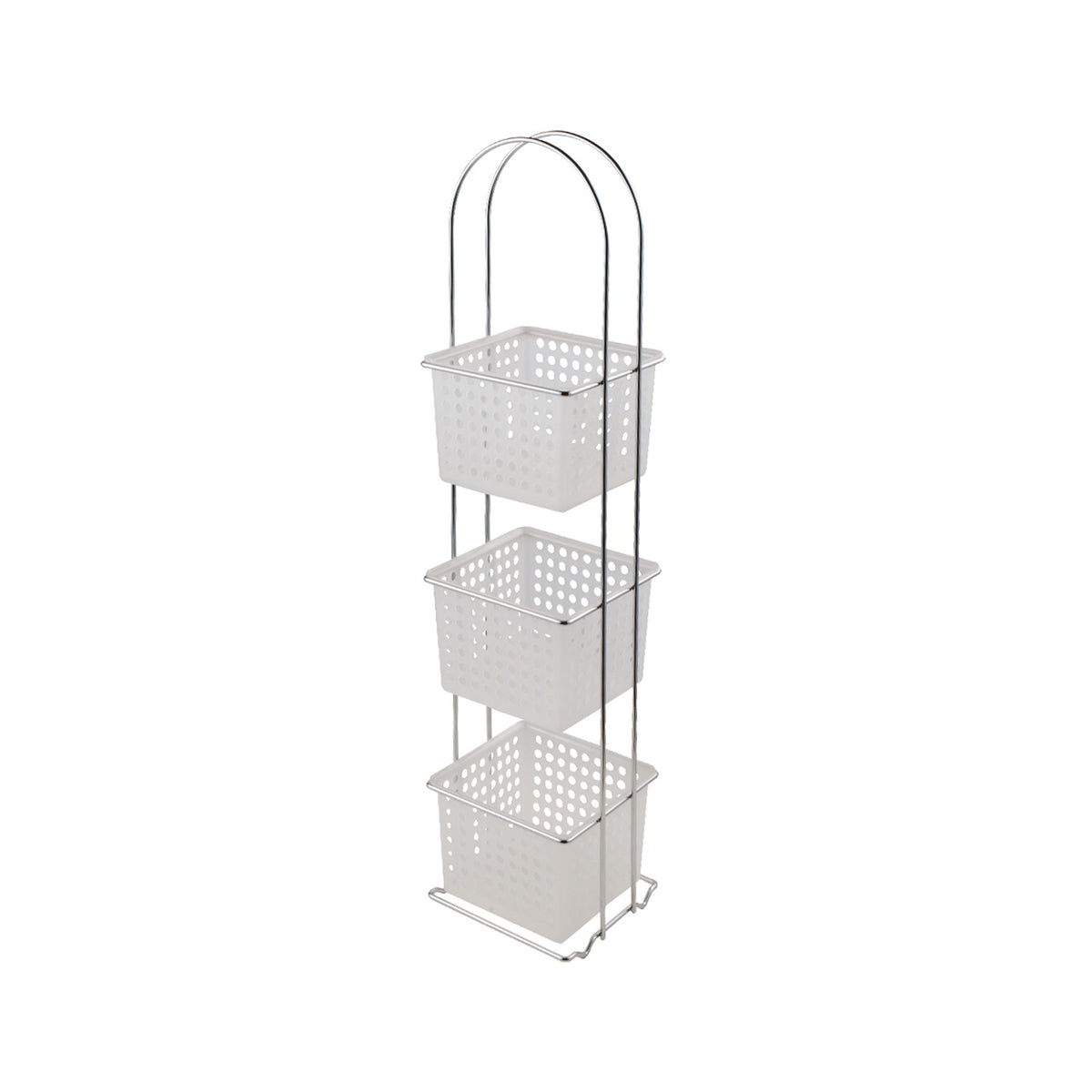 JESSAR Bathroom Rack 6-00812 Three Tier Metal Bath Rack with Plastic Basket Limpus