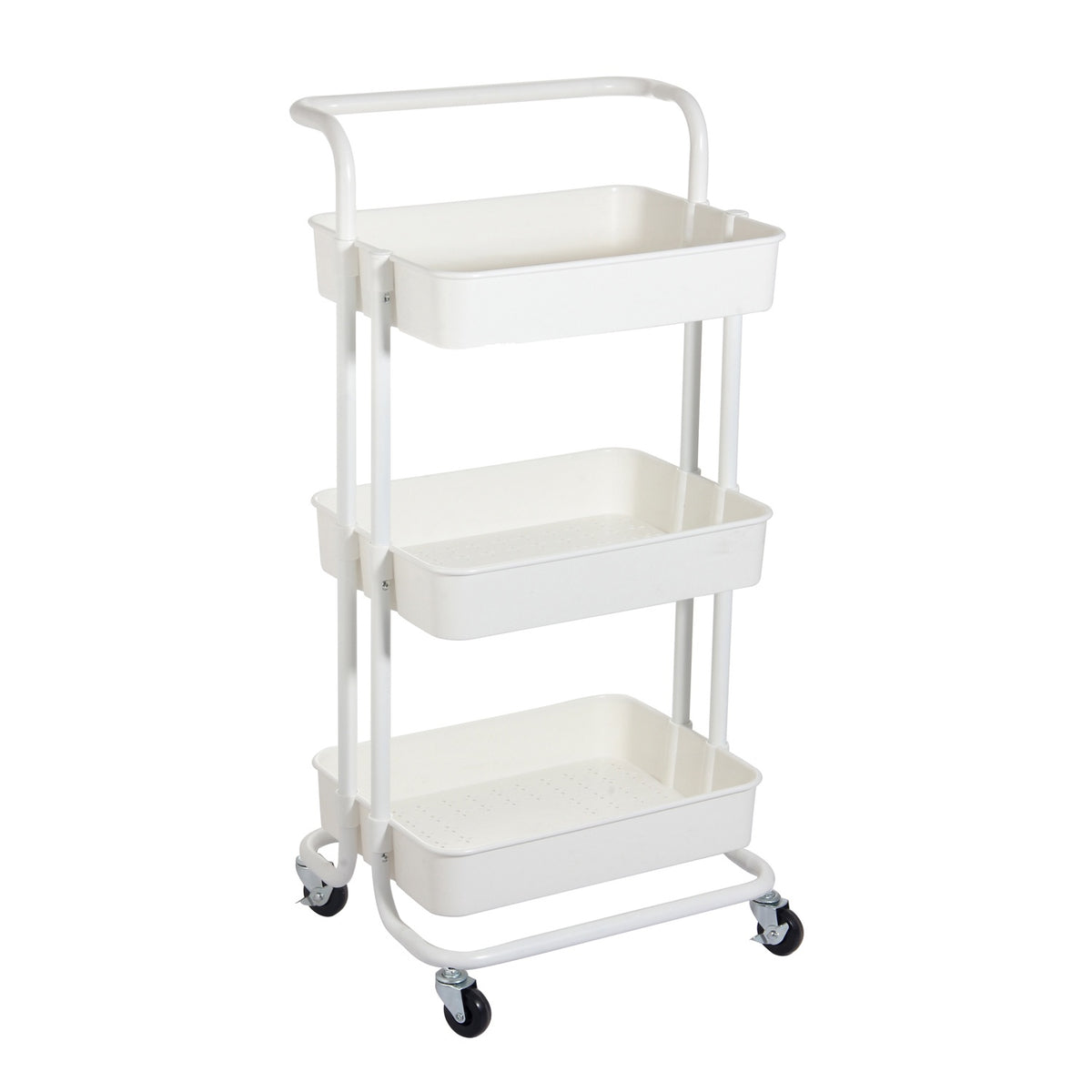 JESSAR Trolley 3 Tier 6-00844 White 3 Shelf with Wheel