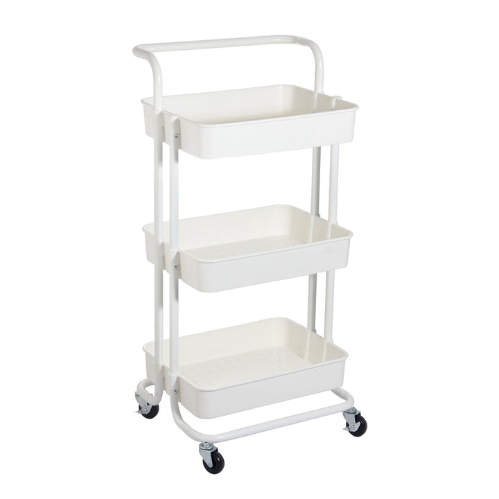 JESSAR Trolley 3 Tier 6-00844 White 3 Shelf with Wheel