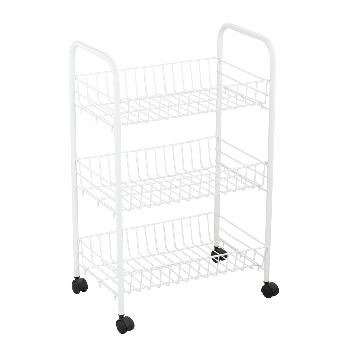 JESSAR Storage Cart 3 Tier 6-00846 White 3 Shelf with Wheel Limpus
