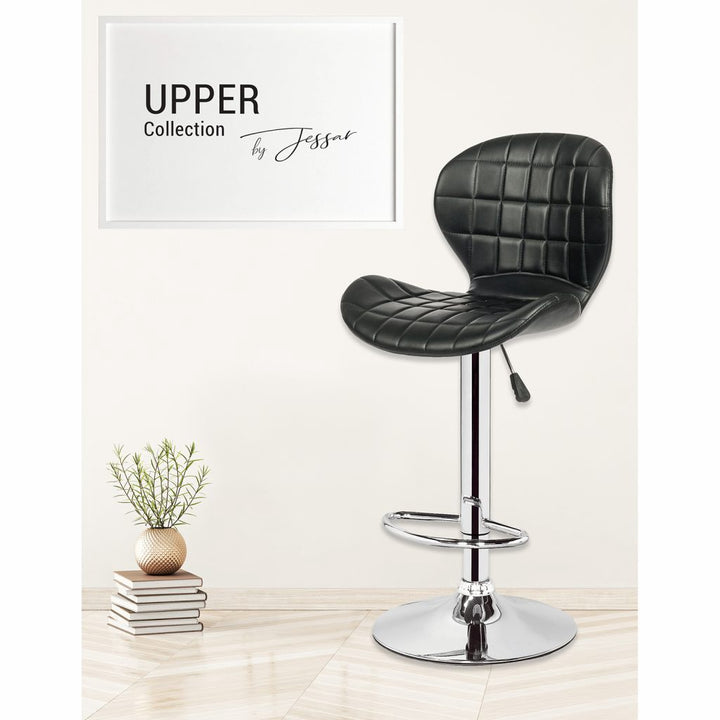JESSAR Bar Stool 6-01505 Adjustable Height Swivel “Upper” Black