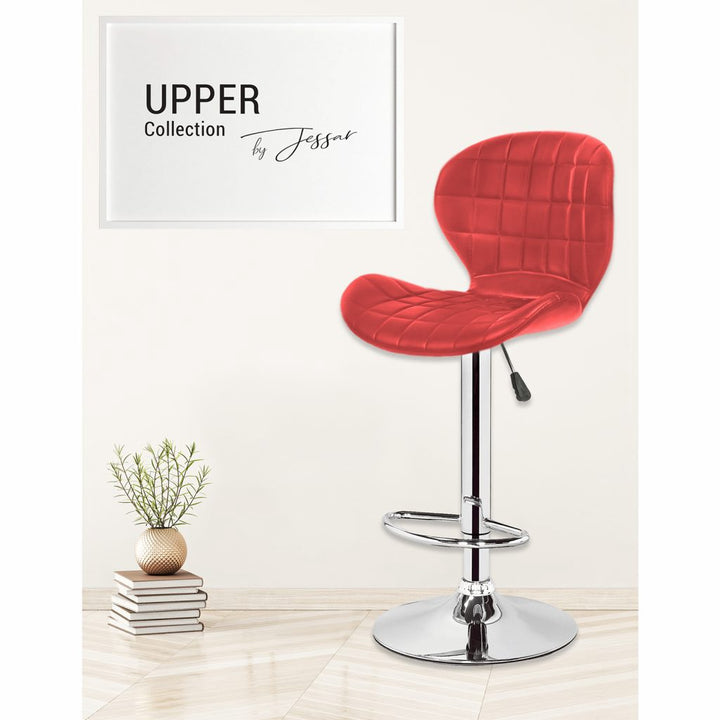 JESSAR Bar Stool 6-01506 Adjustable Height Swivel “Upper” Red