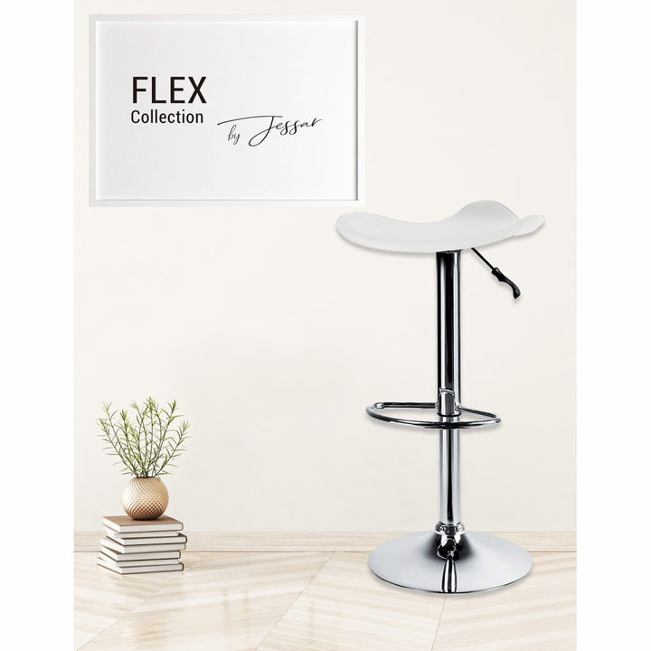 JESSAR Bar Stool 6-01507 Adjustable Height & Swivel “Flex” White