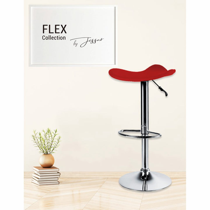 JESSAR Bar Stool 6-01509 Adjustable Height & Swivel “Flex” Red