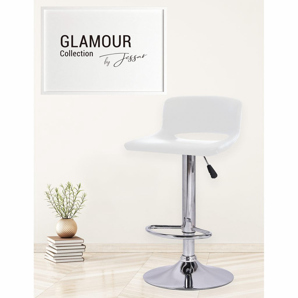 JESSAR Bar Stool 6-01510 Adjustable Height & Swivel ?Glamour? White