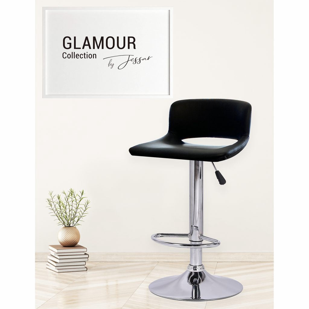 JESSAR Bar Stool 6-01511 Adjustable Height & Swivel Glamour Black