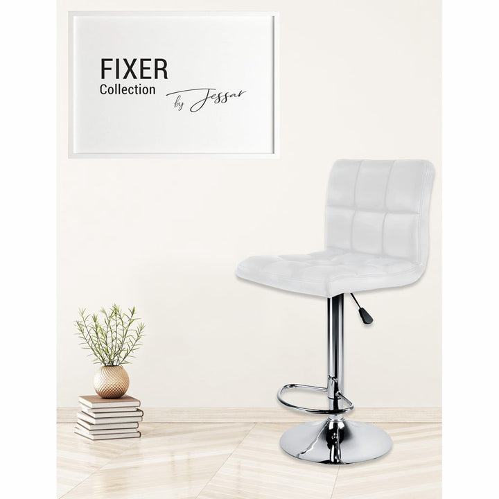 JESSAR Bar Stool 6-01513 Adjustable Height & Swivel ?Fixer? White