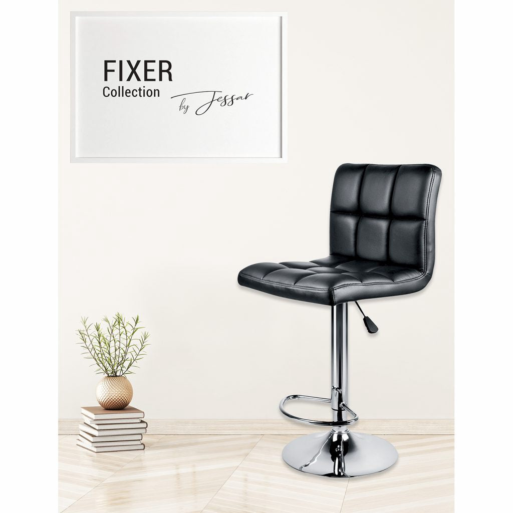 JESSAR Bar Stool 6-01514 Adjustable Height & Swivel “Fixer” Black