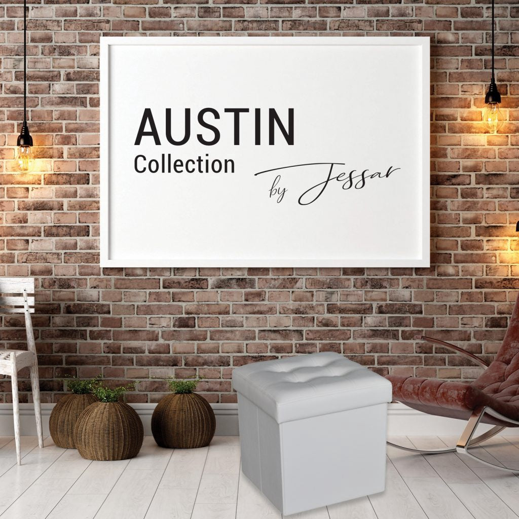 JESSAR Ottoman Cube Storage 6-01517 "Austin" White 38 X 38 X 38 CM
