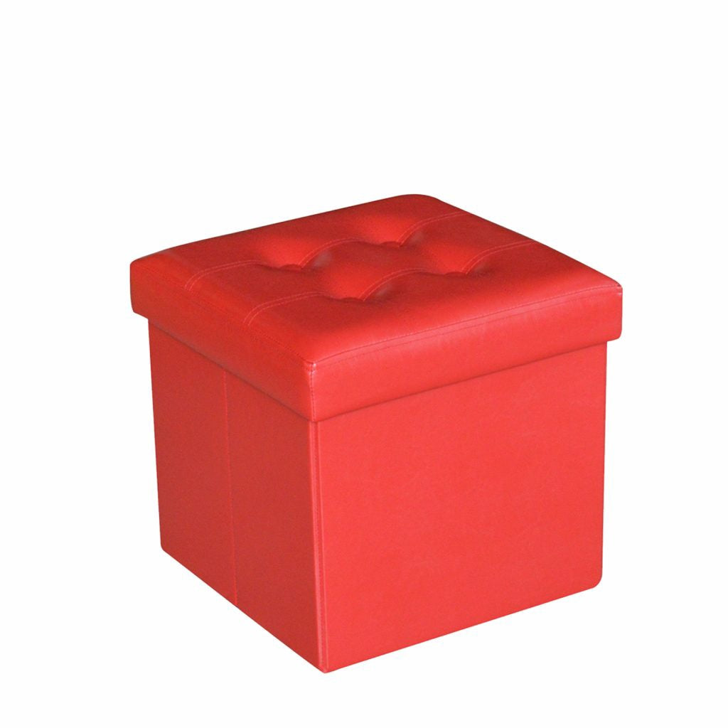 JESSAR Ottoman Cube Storage 6-01518 "Austin" Red 38 X 38 X 38 CM