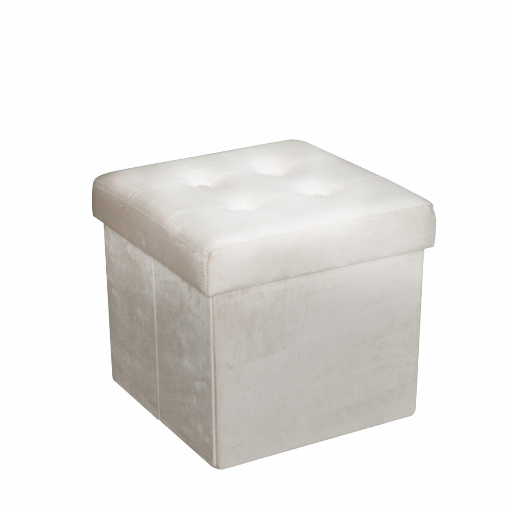 JESSAR Ottoman Cube Storage 6-01519 ?Gloria? BEIGE-VELVET 38 X 38 X 38 CM