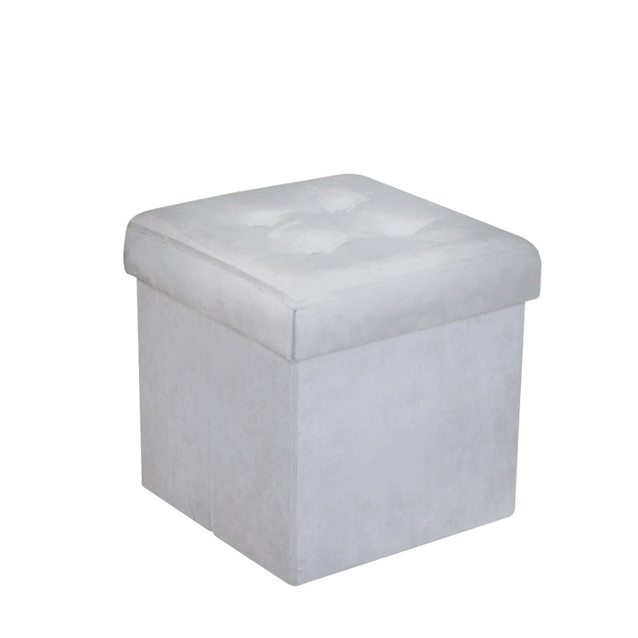 JESSAR Ottoman Cube Storage 6-01520 ?Gloria? GRAY-VELVET 38 X 38 X 38 CM