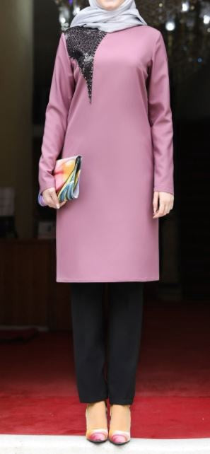 Pants Suit Sequin Pink & Black