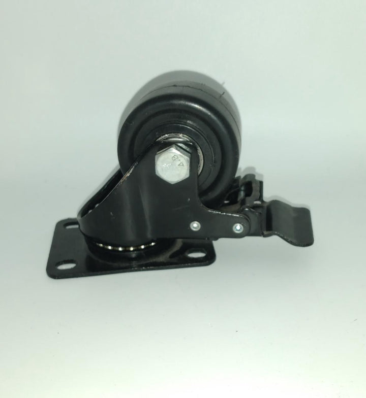 Wheel Coaster 2 1/2" SWIVEL/BRAKES Black H/D