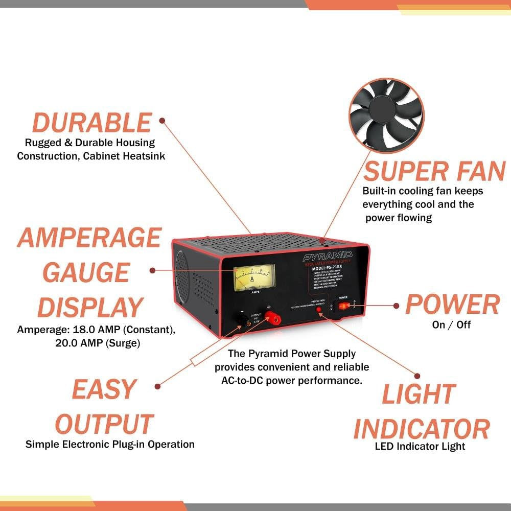 PYRAMID Power Supply DC PS-21KX 12V 20AMPS