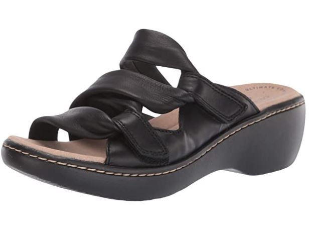 CLARKS Footwear Women's Delana Jazz Sandal Black Leather