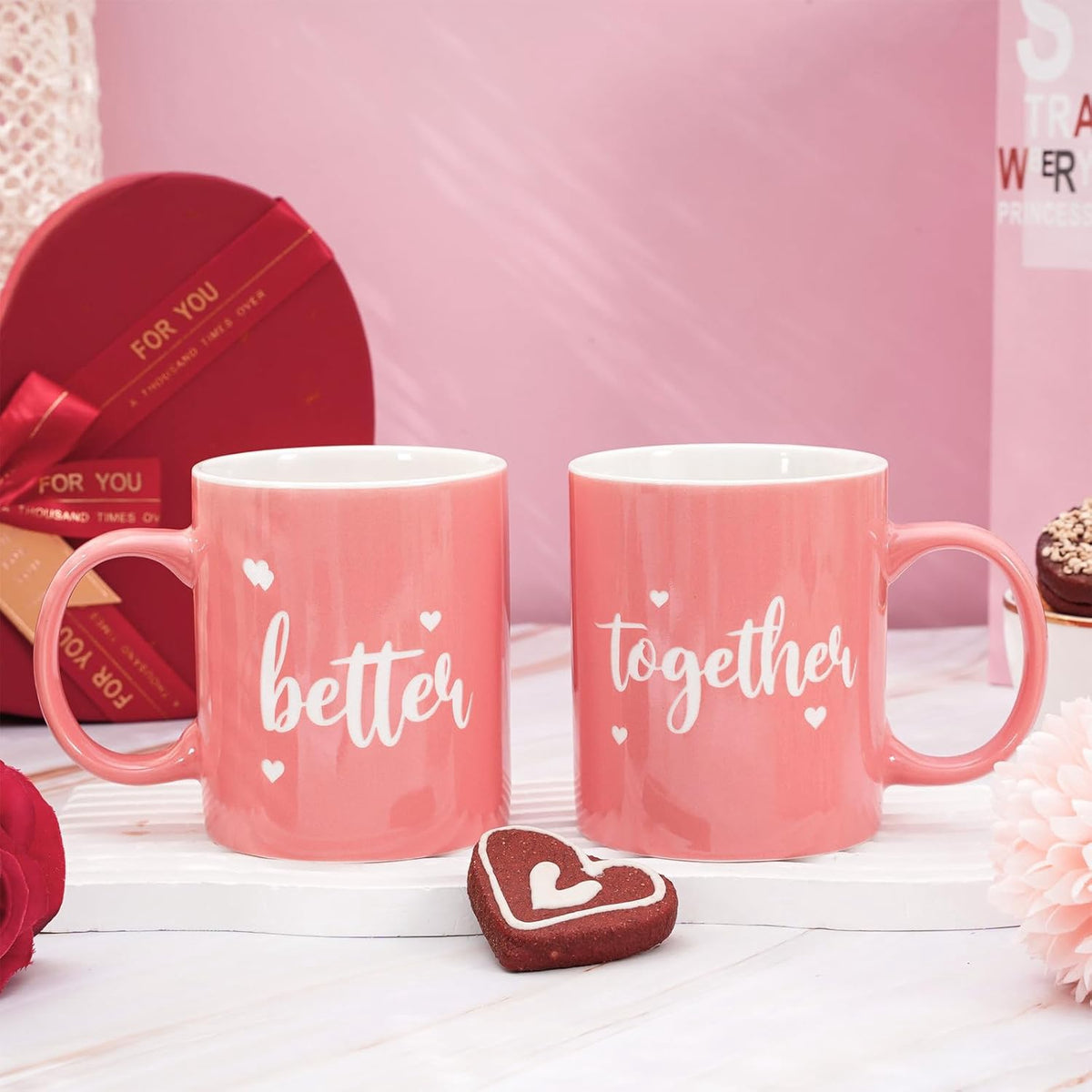 Valentine Mug Set Better Together Pink 2PC